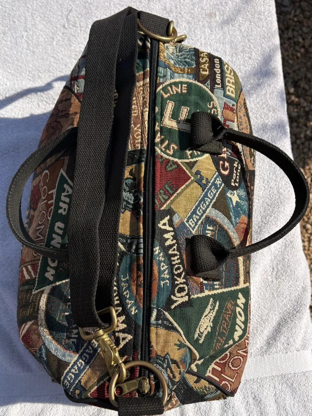 Multicolor Graphic Canvas Duffel Bag - Travel Weekender